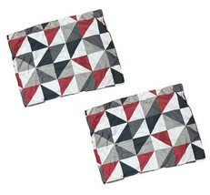 Mainstays Geo Triangles Blue Gray Red White Standard Pillow Shams Set of 2 - $184.34 MXN