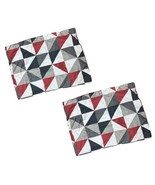 Mainstays Geo Triangles Blue Gray Red White Standard Pillow Shams Set of 2 - €8,56 EUR