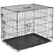 @Pet Dog Transport Crate Metal 77.5x48.5x55.5 cm Black 15002 - £44.52 GBP