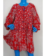 Free People Lucky Loosey Floral Boho Festival Mini Dress M 8 10 Long Sle... - $54.32 CAD