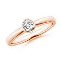 ANGARA Lab-Grown Ct 0.25 Solitaire Diamond Stackable Ring in 14K Solid Gold - £565.48 GBP