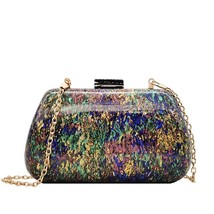 New Fashion Design Colorful Shell Marble Acrylic Clutch Bags Women Messenger Bag - £44.39 GBP