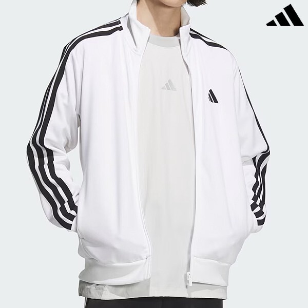 adidas 3S Doubleknit Track Jacket Men&#39;s Sportswear Casual Gym Top AsiaFi... - $80.01