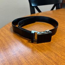 Falari Mens Genuine Leather Belt Automatic Buckle Black Waist 34 36 - $8.71