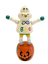 Puppet Finger Collapsible Wooden Halloween Ghost Boo Thumb Push 4 1/2&quot; V... - $17.63