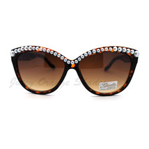 White Pearl Top Sunglasses Womens Round Cateye Butterfly Frame UV 400 - £7.97 GBP