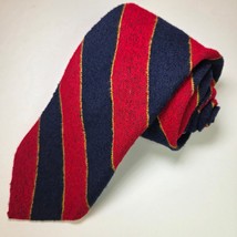 Vintage JC Penney Repp Tie Red Navy Gold Stripe Wide 70s Preppy Look 4” ... - $21.99