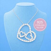 Stamped 925 Sterling Silver Heart Necklace - Box Chain - $51.98