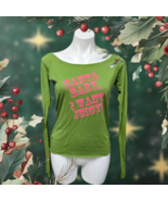 NWT Y2K Vintage RARE Green Graphic Long Sleeve Tee SANTA BABY, I WANT JU... - $133.64
