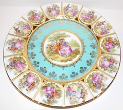 Beautiful Vintage Jkw Fine Porcelain W. Germany Fragonard Couple 10 3/8&quot; Plate - £80.07 GBP