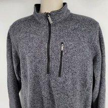 Woolrich 1/2 Zip Fleece Pullover Mens XXL 2XL Gray Long Sleeve Mock Neck Sweater - $29.65