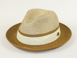 Men's Bently Semi Crushable Fedora Briad Straw Hat Dante DA224 Ivory Cognac image 5