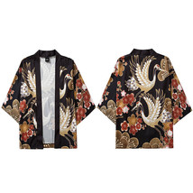 Japanese Kimono Jacket Retro  Crane Harajuku 2022 Hip Hop Men Japan Streetwear J - £62.46 GBP