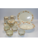 Vintage Hall&#39;s China Autumn Leaf 11 Piece Lot Platter Serving Custard Bo... - $89.09