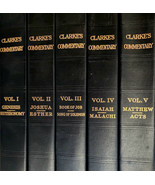 1960-70s Clarke&#39;s Commentary On The Bible 5 Volume Set 1-5 HC Religious HBS - £158.82 GBP