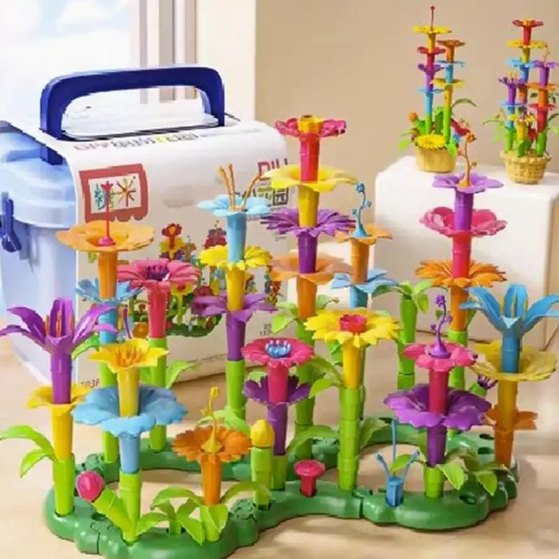 DIY Growing Flower Garden Building Blocks Playset Kids Preschool Educational - £32.15 GBP+