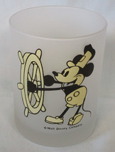 Disney Glass Double Old Fashioned Mickey Mouse Steamboat Willie Frosted 1928 - £6.18 GBP