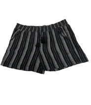 Briggs Womens Linen Blend Shorts Size Large Color Black Stripe - £23.35 GBP