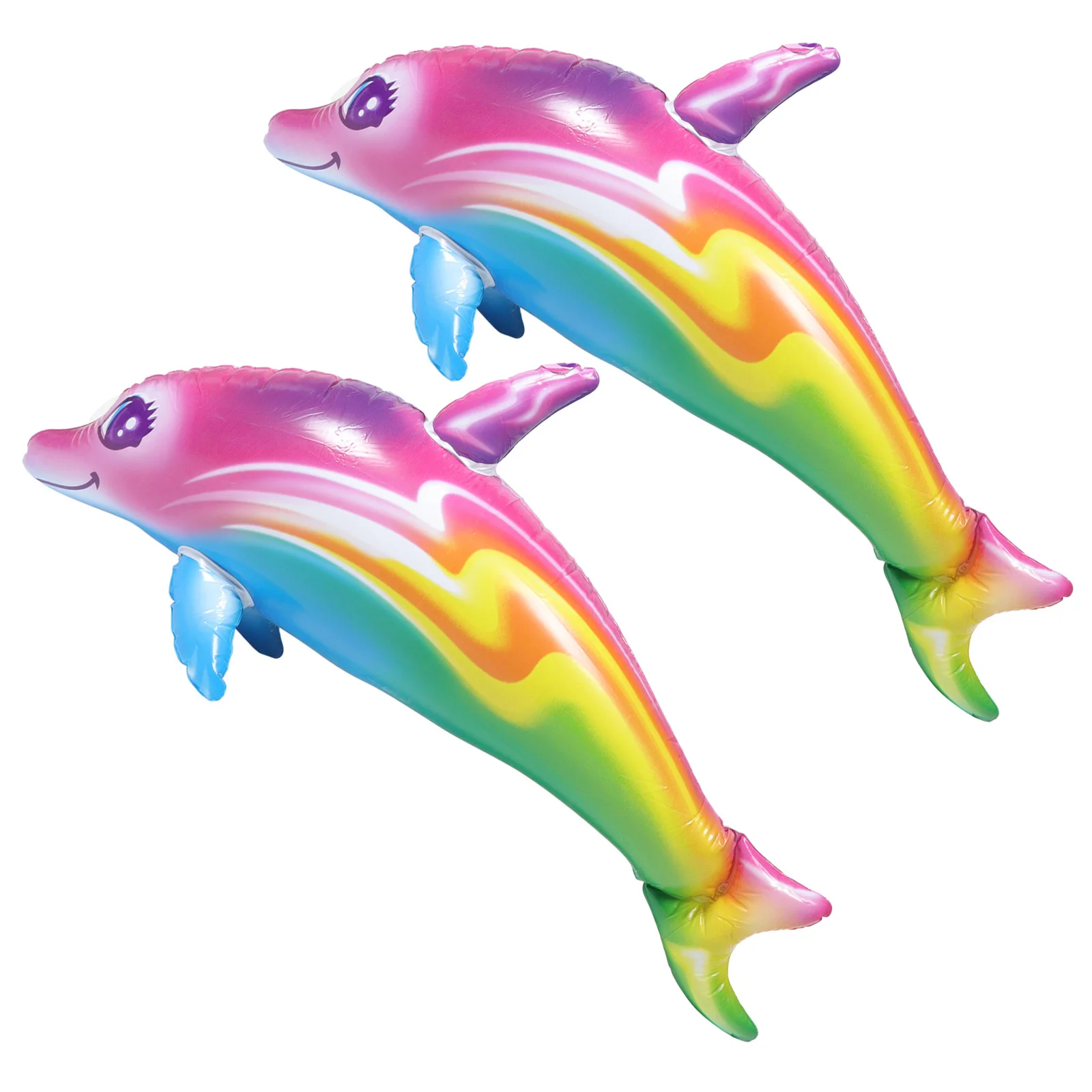 2 Pcs Inflatable Dolphin Toy Beach Game Party Favors Toys Swimming Pool Learni - $16.91