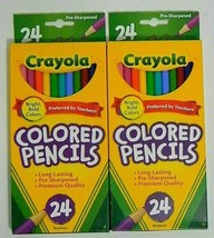 2 boxes Crayola Full Size Non Toxic Pre Sharpened Colored Pencil 24 Count - £7.80 GBP