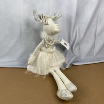 Martha Stewart Home Reindeer Ballerina Cream Silver Pearls - With Tag - 23&quot; - £24.14 GBP