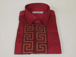 Men CEREMONIA Turkey Shirt 100% Cotton Fancy Rhine Stones #TSV 28 Slim Fit image 4