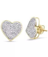 .54ct G SI 10 Yellow Gold Diamond Heart Earrings - $1,500.00