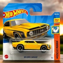Short Card Hot Wheels ‘69 Copo Camaro Yellow Muscle Mania 2/10 Track Sta... - $14.50