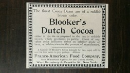 Vintage 1894 Franco American Food Company Blooker&#39;s Dutch Cocoa Original... - $6.64