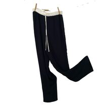 Vintage Dorothy Schoelen Pants Platinum Womens10 Black Crepe Lined White... - $24.70