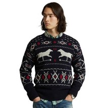 Polo Ralph Lauren Weather Vane Wool-Silk Sweater in Navy Multi-2XL - £113.66 GBP