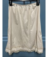 Vtg Petticoat Half Slip Beige Size Small Lace Trim Unbranded - $10.95