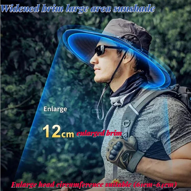 New Strong Fabric UPF 50 Waterproof Anti-UV Fishing Sun Hat Large Side Removable - £17.72 GBP+