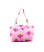 Pink Handmade Bead bag Strawberry Handbag Acrylic Shoulder Bag - £46.57 GBP