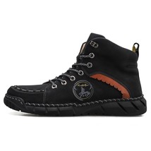 Brand Men Boots Casual Shoes Men High Quality Boots Waterproof Leather Shoes Ank - £62.38 GBP