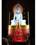 Buda decoración hindú LED luz halo giratoria 27,5 cm bendición de adoración - £146.41 GBP