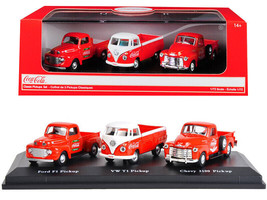 &quot;Classic Pickups&quot; Gift Set of 3 Pickup Trucks &quot;Coca Cola&quot; 1/72 Diecast Model ... - $29.32