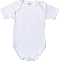 Half Sleeve Baby Bodysuit in Light Cotton Ellepi AF802 White - $140.09 MXN