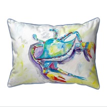 Betsy Drake Colorful Blue Crab Extra Large Zippered Indoor Outdoor Pillow 20x24 - £63.30 GBP