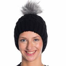 M.O.S Winter Knitted Slouch Beanie Hat with Pom Pom for Women (Black) - £5.79 GBP