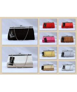 Satin Evening Bag Rhinestones Purse Clutch Formal Prom Wedding Optional ... - €6,93 EUR