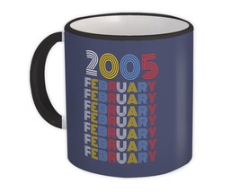 2005 February Colorful Retro Birthday : Gift Mug Age Month Year Born - £12.49 GBP