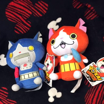 NEW YOKAI WATCH TOYS ANIME PLUSH DOLLS STUFFED ANIMALS JIBANYAN AND ROBO... - £35.85 GBP