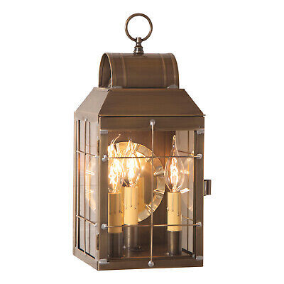 Primary image for Martha's Wall Lantern in Weathered Brass USA Handcrafted