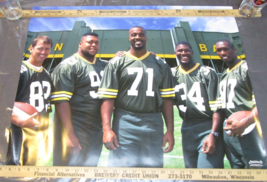 Green Bay Packers Poster Santana Dotson Gilbert Brown Don Beebe Vtg NFL ... - $19.79
