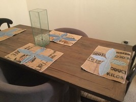 Recycled/Upcycled Denim Jeans/Coffee Beans Bag Placemats - £23.79 GBP