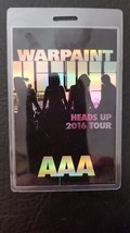 WARPAINT / FACIAL - HEADS UP 2016 TOUR LAMINATE BACKSTAGE PASS - £50.90 GBP