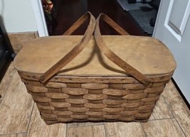 VINTAGE PRIMITIVE LARGE antique PICNIC EASTER GATHERING BASKET &quot;AS IS&quot; - $39.59