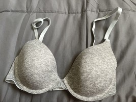 Victoria’s Secret PINK Gray Wear Everywhere T-Shirt Bra Lightly Lined Si... - $30.99