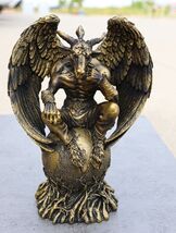 Sabbatic Goat The Thinker Baphomet Sitting On The Globe Statue 7.75"Tall - $50.99